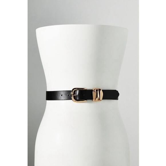 Anthropologie Structured Keeper Genuine Leather Belt Sz Md - Picture 1 of 12